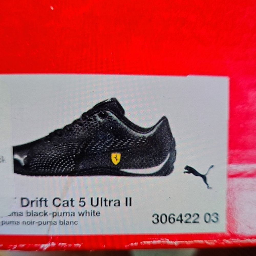 Black Ferrari puma leather sneakers